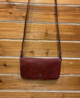 【本革】スマホも入るお財布ポシェット（大）［ワイン］