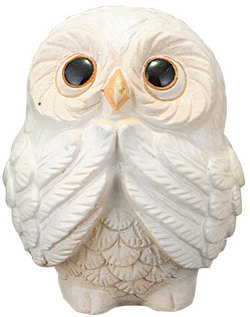 【信楽焼】 風水お願いふくろう (白)(255-03)