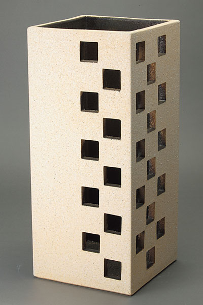 【信楽焼】 傘立て スクエアーツートン 傘立 (522-04)