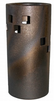 【信楽焼】 傘立て 格子彫 傘立 (金彩) (033097)