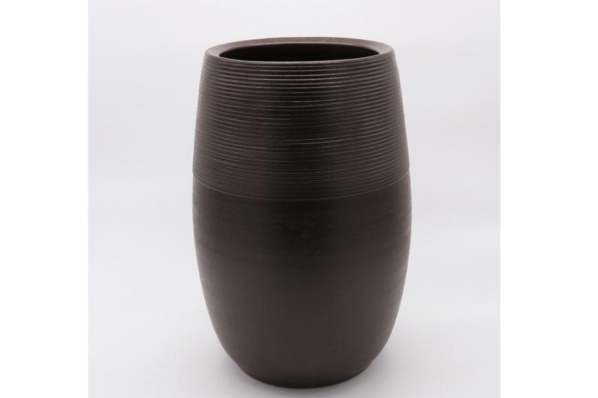 【信楽焼】ブラックマット傘立（523-01）