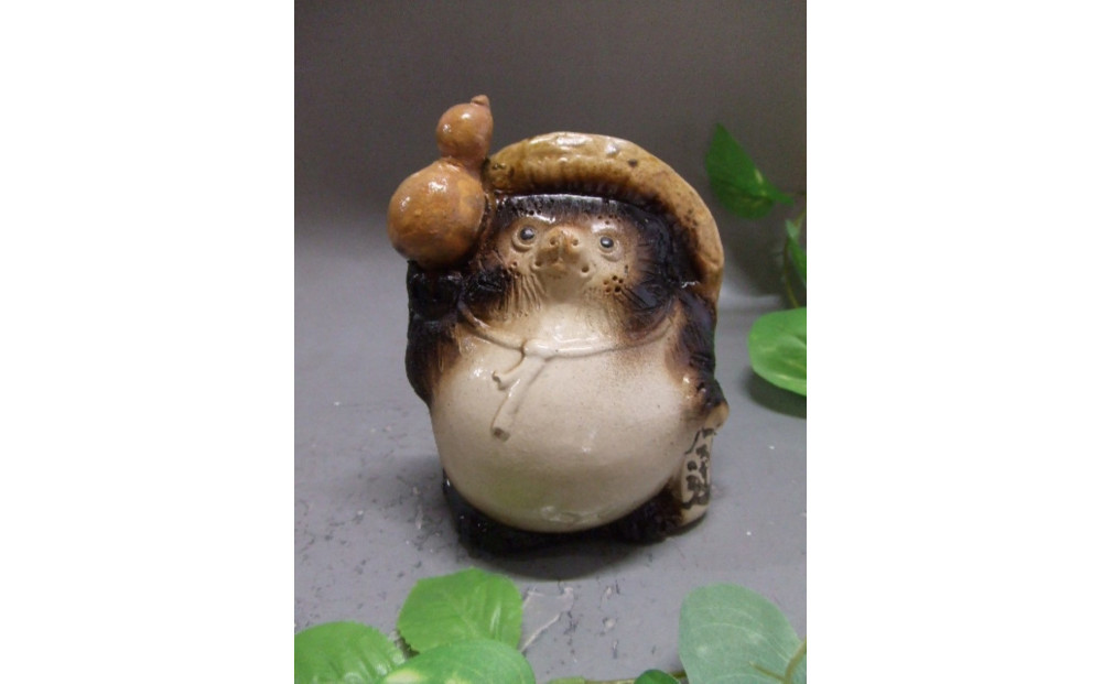 【信楽焼】手づくり開運招福たぬき・狸　置物　nta-008