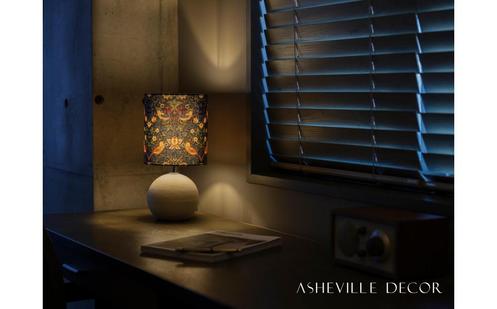 【mimi lamp】ミミランプ（白） - ウィリアムモリス いちご泥棒（日本製）テーブルスタンド・照明