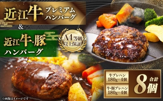 近江牛 プレミアムハンバーグ + 近江牛＆豚手ごねハンバーグ セット