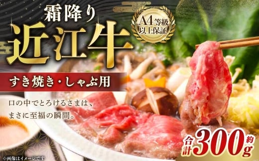 A4等級以上保証！！近江牛ロース・肩すき焼きしゃぶしゃぶ用約300g