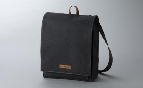 【J-202】Ｋｉｉ工房　帆布かばん　ニューかぶせ型リュック　先染め黒 【高島屋選定品】