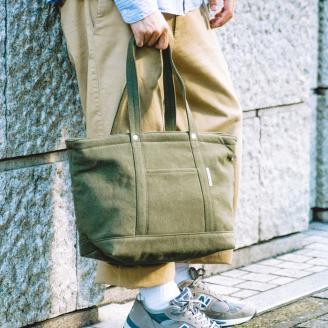 【J-439】HOSOIFUKUROMONO　キャンバストートFM　マスタード［高島屋選定品］