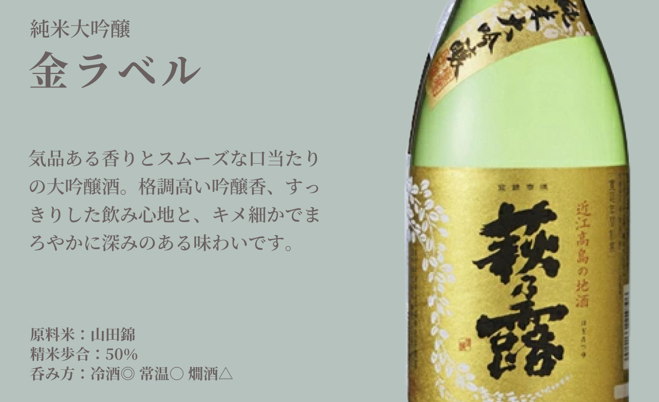 【I-242】福井弥平商店 萩乃露 純米大吟醸金ラベル720ml ［高島屋選定品］