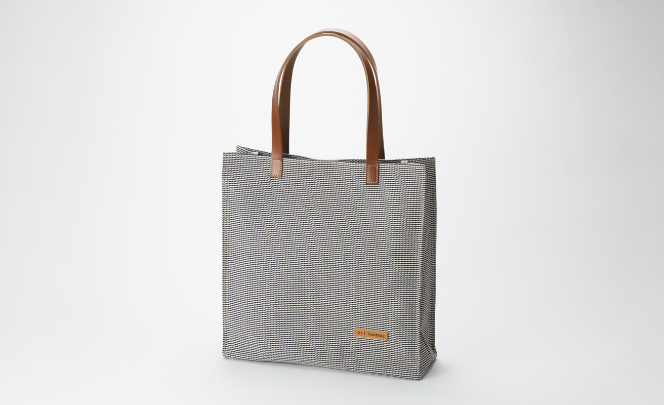 【J-254】ｋｉｉ工房　帆布かばん　スクエアートート２L　千鳥柄【高島屋選定品】