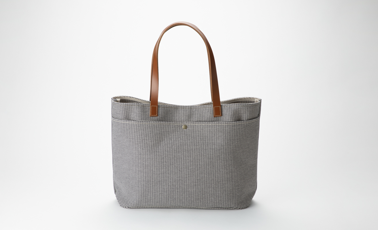 【J-247】ｋｉｉ工房　帆布かばん　スタンダードトートL 手長 千鳥柄【高島屋選定品】