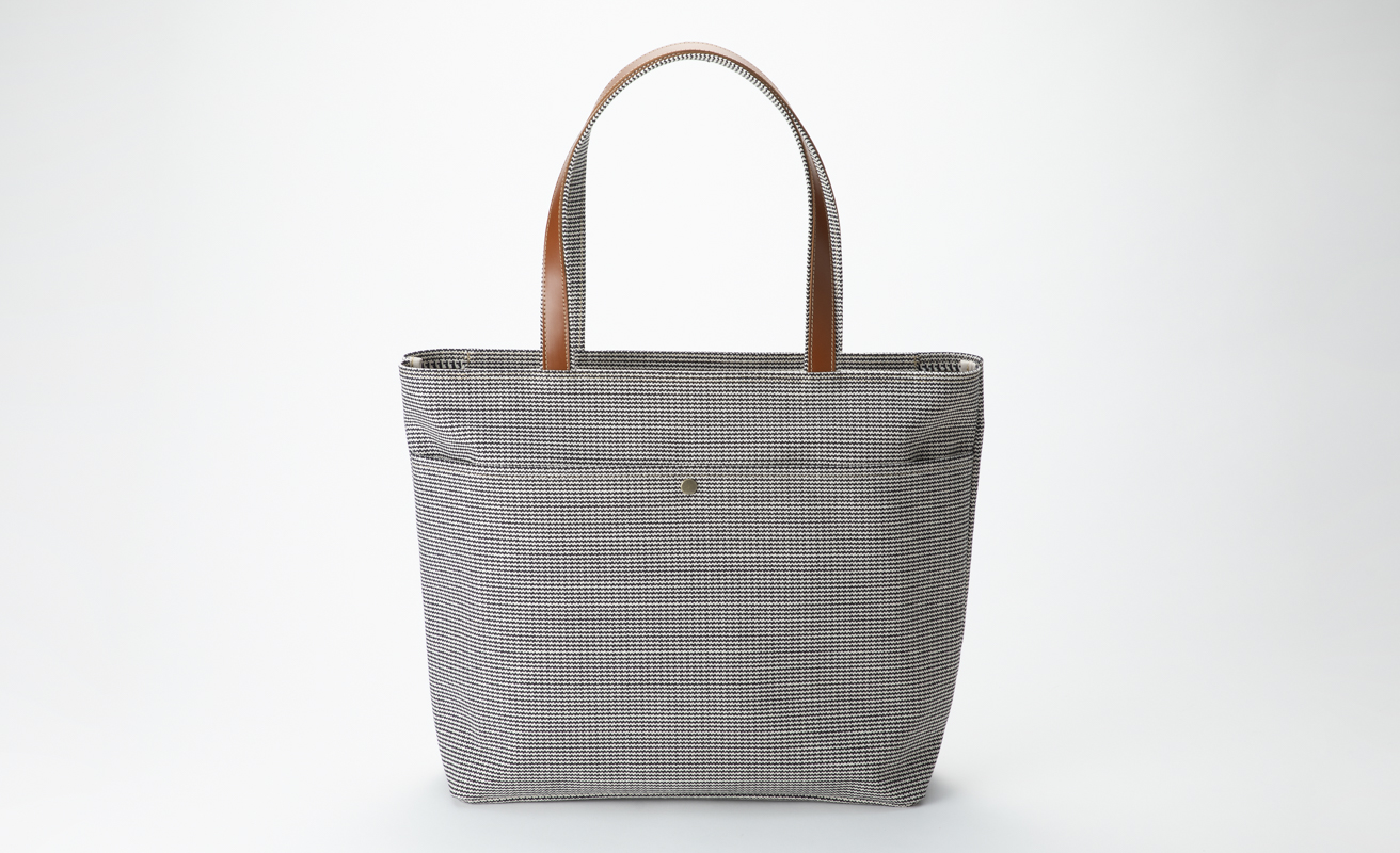 【J-251】ｋｉｉ工房　帆布かばん　ダブルハンドトート ＬＬサイズ 千鳥柄【高島屋選定品】