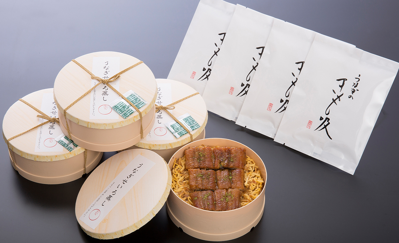 3月お届け【B-82303】近江今津 西友 うなぎのせいろ蒸し(大)・きも吸い付き　４人前 ［高島屋選定品］