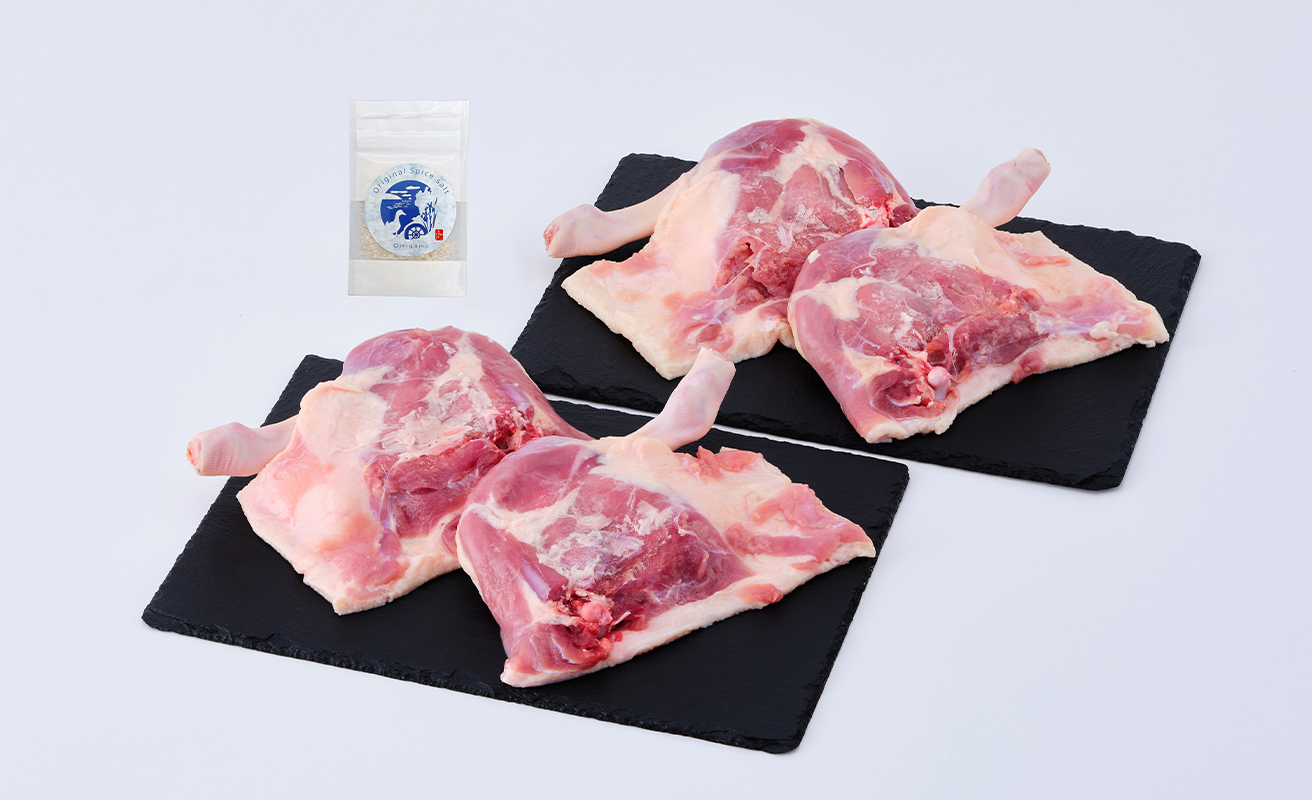 【A-246】グッドワン　近江鴨 骨付もも肉４本セット・近江鴨オリジナルスパイス塩付き【高島屋選定品】