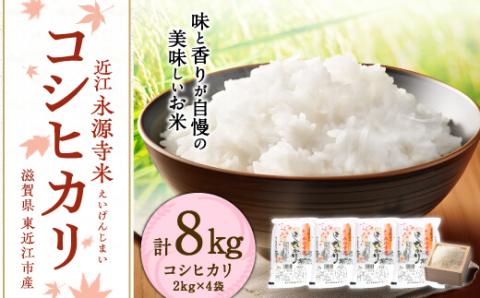 近江永源寺米コシヒカリ 計8kg 株式会社カネキチ 滋賀県 東近江市 C10 米 お米 白米 コシヒカリ こしひかり 精米 ご飯 近江米 国産 滋賀