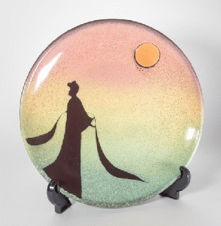 尺皿「万葉の詠姫」　AG04　株式会社 布引焼窯元