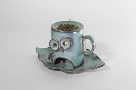 茶香炉「フクロウ」&茶香炉用ブレンド茶　B-D07　株式会社 布引焼窯元