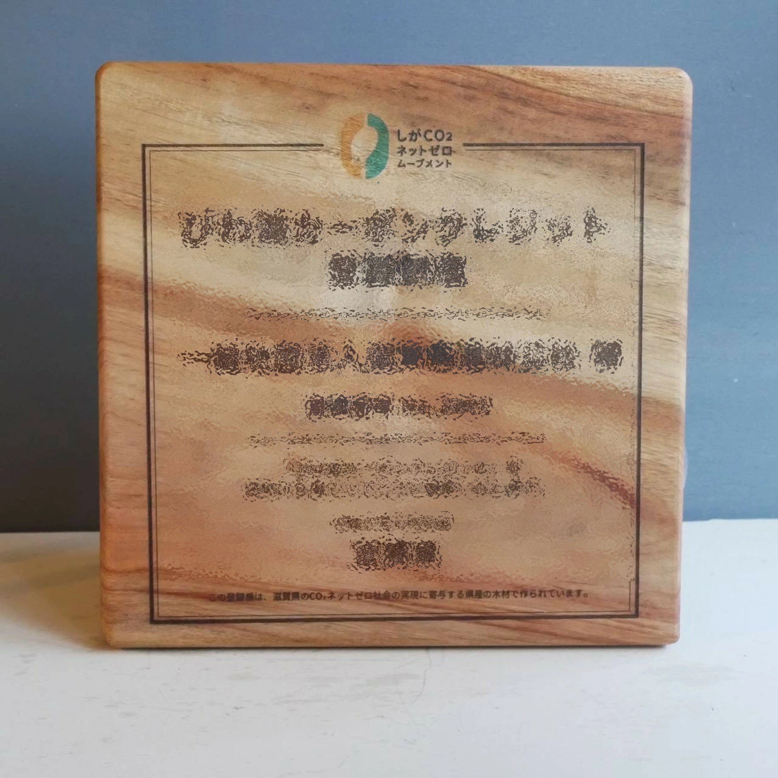 表彰状　盾　B-E08　東近江市あらゆる場面で木を使う推進協議会