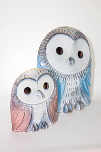 フクロウ置物「まなざし」親子　BO02　株式会社 布引焼窯元