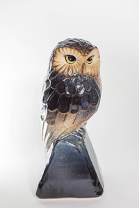 フクロウ置物「コキンメフクロウ」（ブラウン、グリーン、ブルー、グレー）　C-D04　株式会社 布引焼窯元