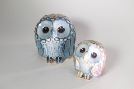 フクロウ置物「市福」ペア 株式会社 布引焼窯元 滋賀県 東近江市 C16 フクロウ 置物 縁起物 焼き物 陶器 ペアセット 幸福 ギフト 新築祝い 記念品