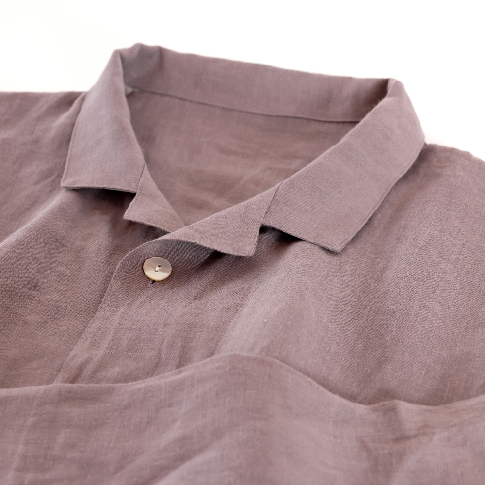 フレンチリネン テーラーカラー前開きメンズパジャマ 株式会社ラブリー パジャマ工房 滋賀県 東近江市 F09 パジャマ メンズ 麻100% リネン 涼しい 長袖 前開き