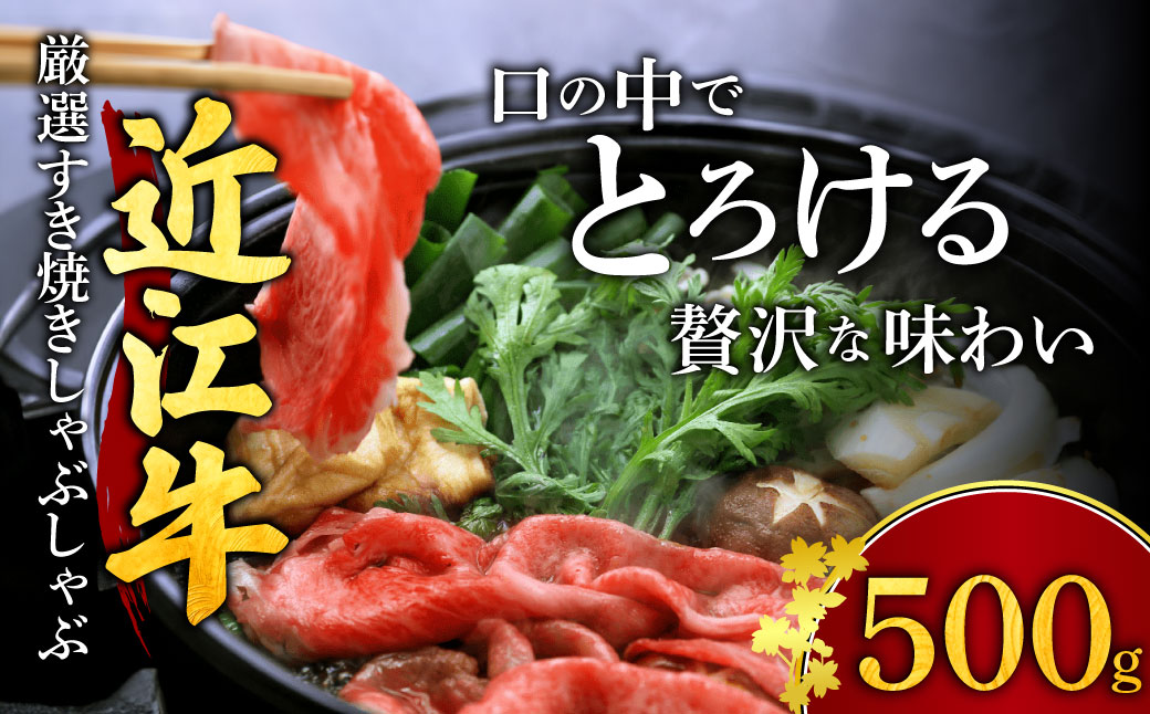 最高級近江牛 厳選すき焼き・しゃぶしゃぶ用 500ｇ 2人～3人前 安田牧場 滋賀県 東近江市 F19 和牛 牛肉 肉 すき焼き しゃぶしゃぶ ギフト お取り寄せ 高級 近江牛