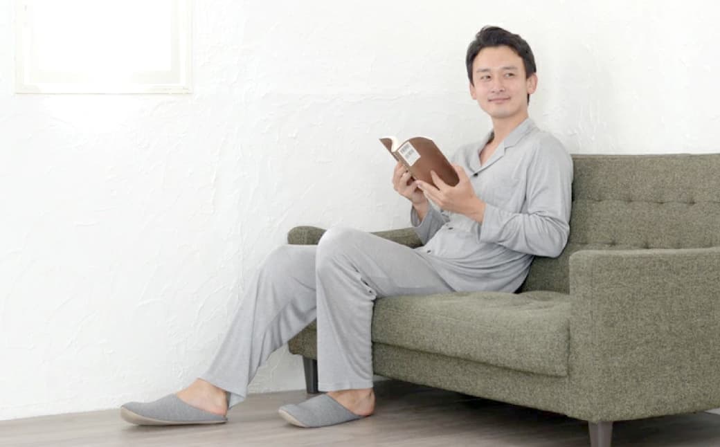 リヨセル＆シルク テーラーカラー前開き メンズパジャマ 株式会社ラブリー 滋賀県 東近江市 F-A02 紳士 男性用 ルームウェア 部屋着 上下セット 快眠 肌触りなめらか