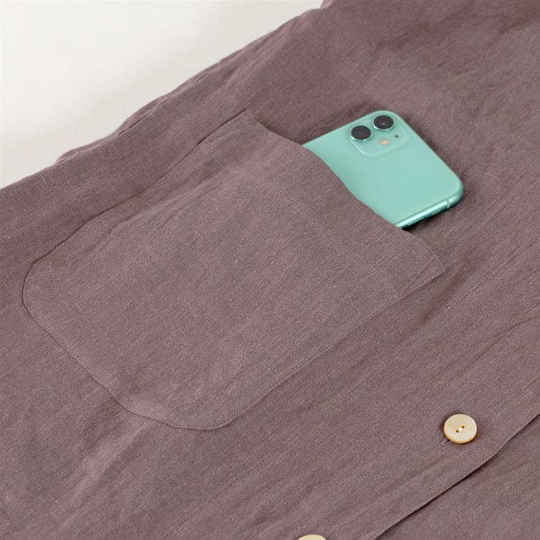 フレンチリネン テーラーカラー前開きレディースパジャマ 株式会社ラブリー パジャマ工房 滋賀県 東近江市 F07 パジャマ レディース 麻 リネン 100% 長袖 前開き 春 夏 涼しい 蒸れない ルームウェア 上下セット 日本製 寝間着