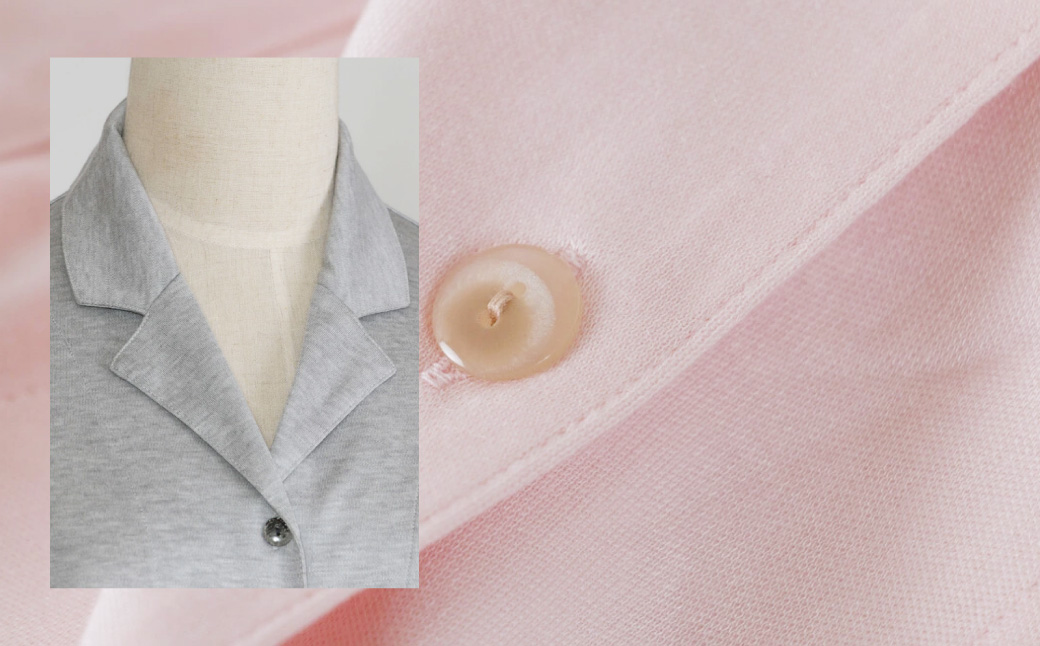 リヨセル＆シルク テーラーカラー前開き レディースパジャマ 株式会社ラブリー 滋賀県 東近江市 F23 パジャマ レディース 前開き シルク リヨセル 部屋着 寝巻き ルームウェア 上下セット ギフト