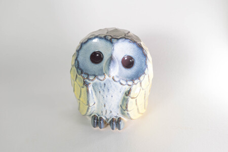 フクロウ置物「市福」（大) 株式会社 布引焼窯元 滋賀県 東近江市 AG05 ふくろう 梟 陶器 焼き物 縁起物 工芸品 伝統工芸 飾り インテリア 和雑貨 ギフト