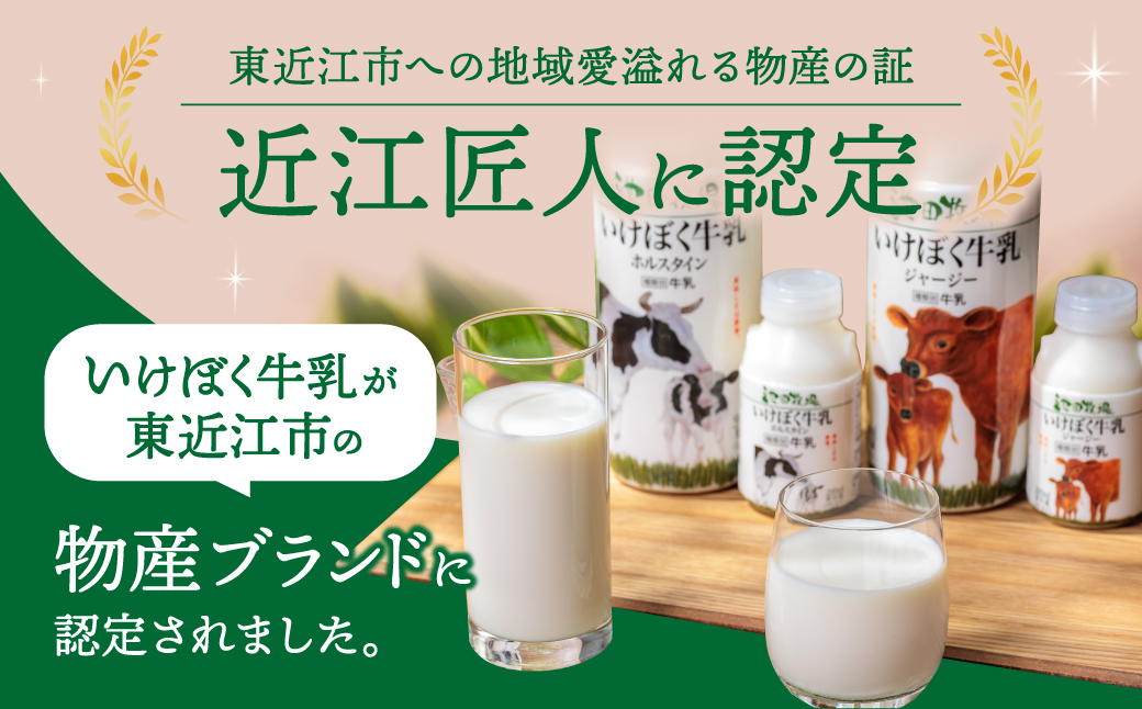 いけぼく牛乳ジャージーセット 池田牧場 滋賀県 東近江市 O-H13 ジャージー牛乳 黄金のミルク 濃厚 ミルク 成分無調整 低温殺菌 牧場直送 滋賀