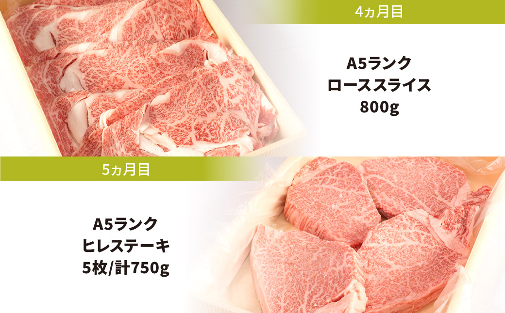 定期便 A５ランク 近江牛 フルコース 5カ月　CO04　株式会社びわこフード(近江牛専門店 万葉)