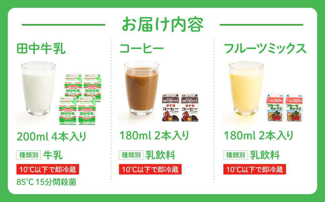 田中牧場☆飲みきりサイズのバラエティー8本セット 株式会社田中牧場 滋賀県 東近江市 O-D05 牛乳 ミルク 滋賀県産 パスチャライズド製法 飲料 飲み比べ 学校給食