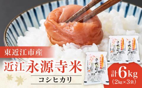 近江永源寺米コシヒカリ 計6kg 株式会社カネキチ 滋賀県 東近江市 B-C12 米 お米 白米 コシヒカリ こしひかり 精米 ご飯 近江米 国産 滋賀