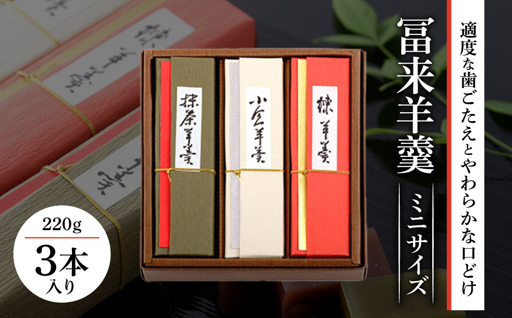 冨来 羊羹 ミニサイズ 3本入 菓道 冨来郁 滋賀県 東近江市 A-A02 羊羹 和菓子 スイーツ ミニサイズ お取り寄せ ギフト