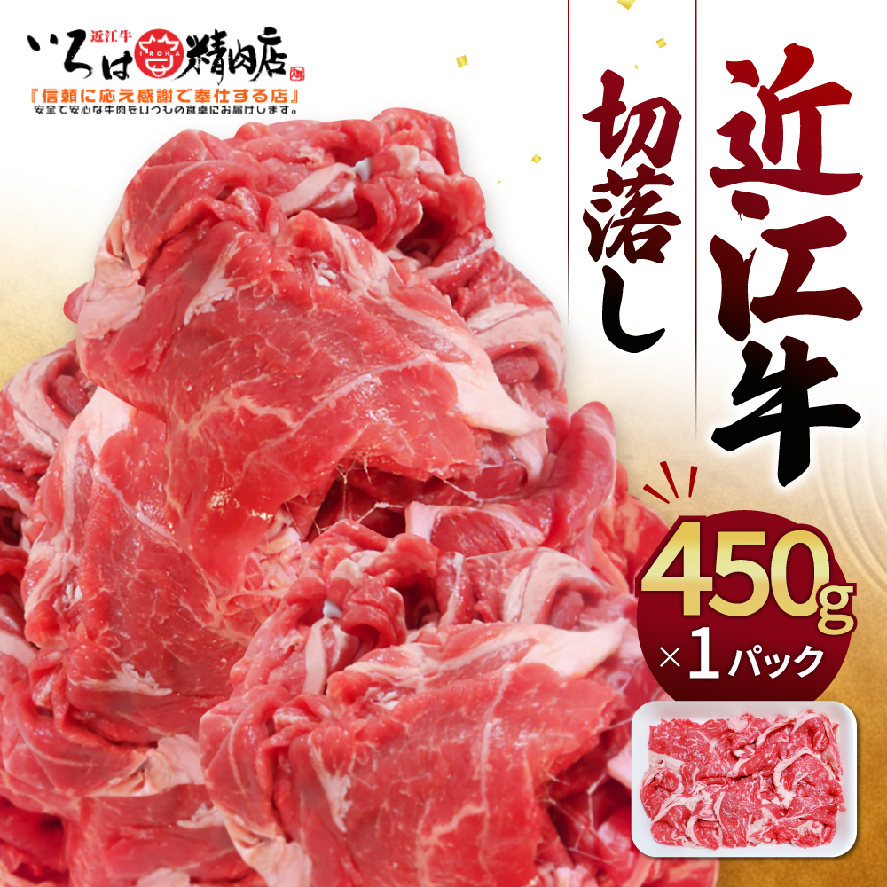近江牛 切落し 450g (箱なしエコ包装) いろは精肉店 滋賀県 東近江市 A-B13 近江牛 牛肉 黒毛和牛 A5 A4 切り落とし 切落し 訳あり ブランド牛 牛丼 肉 すき焼き