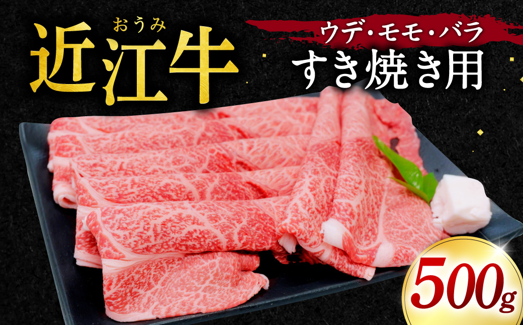 近江牛 ウデ ・ モモ ・ バラ すき焼用500g 本多商店 滋賀県 東近江市 A-F07 近江牛 ウデ モモ バラ すき焼き 牛肉 和牛 肉 霜降り 赤身 美味しい ギフト プレゼント 贈答品 お取り寄せ 高級