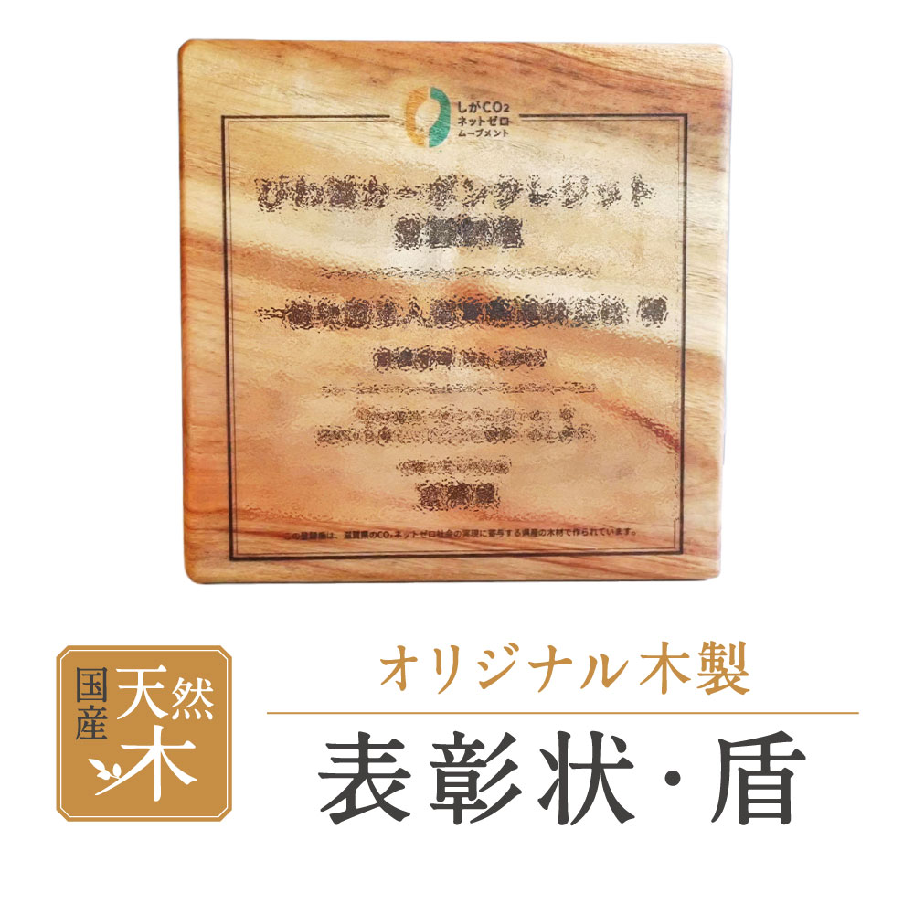 表彰状　盾　B-E08　東近江市あらゆる場面で木を使う推進協議会