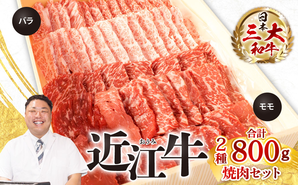 近江牛 焼肉 セット モモ バラ 各400g 計800g 株式会社びわこフード 近江牛専門店 万葉 滋賀県 東近江市 C-E12 牛肉 焼肉 BBQ 霜降り 赤身 A4 A5ランク 和牛 ブランド牛
