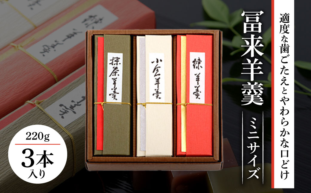冨来羊羹ミニサイズ 3本入 A-A02 株式会社冨来郁