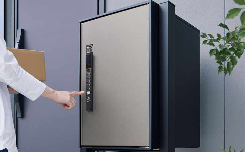 Panasonic電子錠宅配ボックス　イーコンボライトスマリ　ミドル鋳鉄ブラック