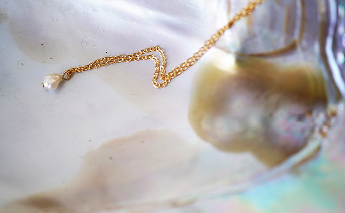 琵琶パール一粒ネックレス