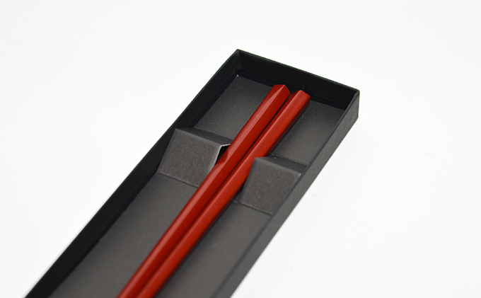 「近江の名工　石久仏壇店」　漆塗り箸　普通　赤23cm