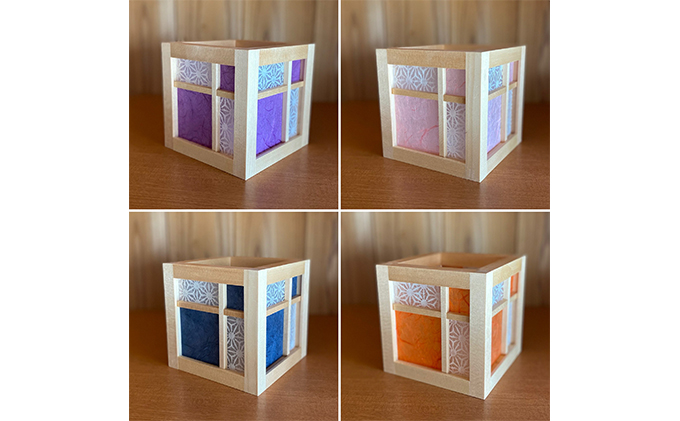 キューブ型あんどん「和あそ美cube」紫