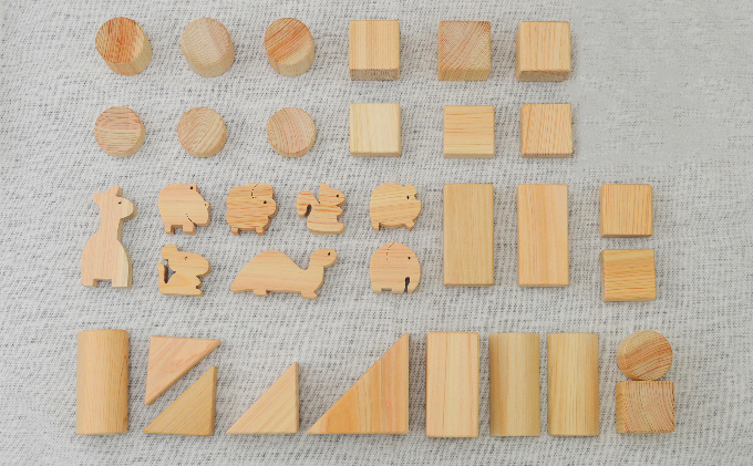 国産ひのき積み木セット（L）