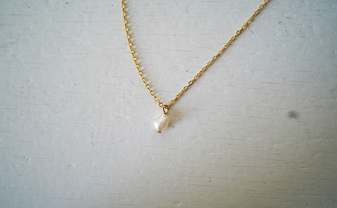 琵琶パール一粒ネックレス