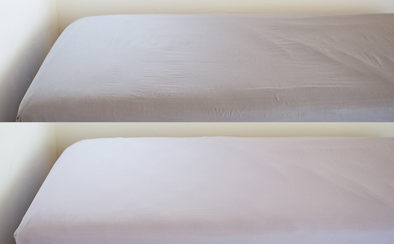 オーガニックコットン使用　和晒　ボックスシーツ　S アイボリー