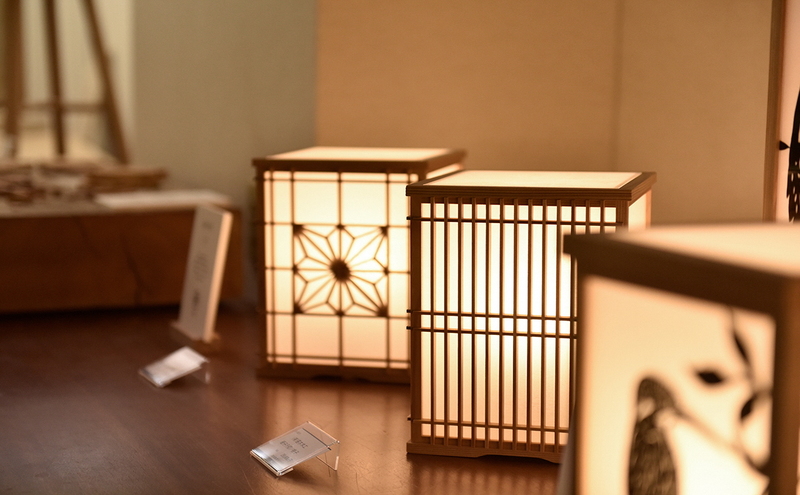 組子行灯ー麻の葉ー 工芸品 アート 和風 置物 壁掛け 壁飾り インテリア 滋賀県 米原市