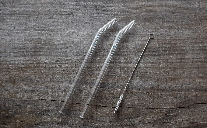 ガラスのストローセット（カーブタイプ）