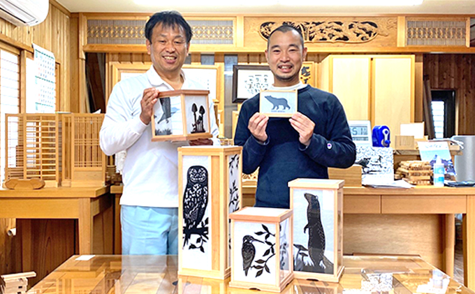 【笹木木工×早川鉄兵】切り絵のあんどん（イタチ）